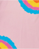 Vestido para niña en rosa con arcoíris y botones en el cuello Vestido para niña en rosa con arcoíris y botones en el cuello