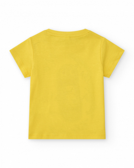Camiseta para niño en amarillo con patinete y frase "SKATE ALL Camiseta para niño en amarillo con patinete y frase "SKATE ALL