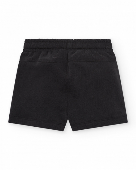 Bermuda para niño en negro con cintura ajustable Bermuda para niño en negro con cintura ajustable