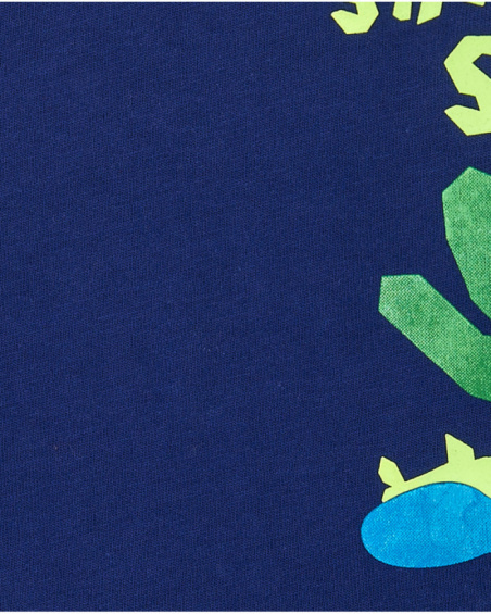 Camiseta para niño en azul con tiburones y frase