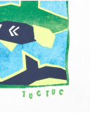 Camiseta para niño en blanco con tiburones en verde y azul Camiseta para niño en blanco con tiburones en verde y azul
