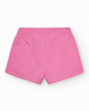 Pantalón corto para niña en rosa fucsia con cintura elástica y Pantalón corto para niña en rosa fucsia con cintura elástica y