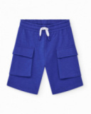 Bermudas para niño en azul con bolsillos y cintura elástica Bermudas para niño en azul con bolsillos y cintura elástica