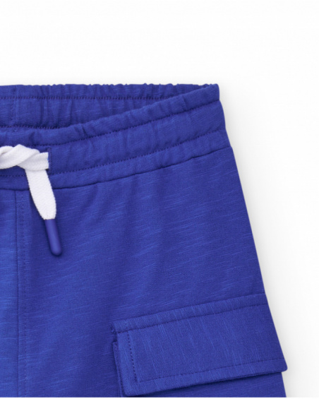 Bermudas para niño en azul con bolsillos y cintura elástica