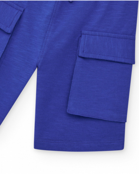 Bermudas para niño en azul con bolsillos y cintura elástica