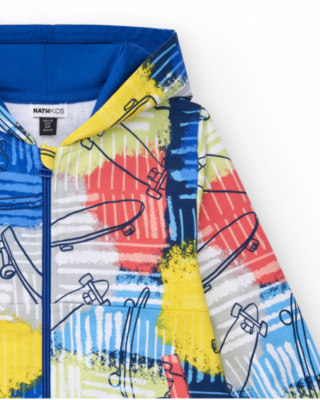 Sudadera para niño en azul con capucha y cierre frontal Sudadera para niño en azul con capucha y cierre frontal