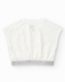 Camiseta para niña en blanco con lentejuelas y bajo elástico Camiseta para niña en blanco con lentejuelas y bajo elástico