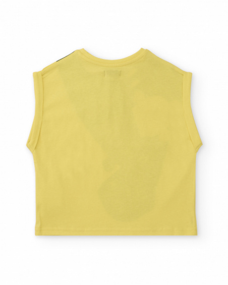 Camiseta sin mangas niño en amarillo con estampado skate Camiseta sin mangas niño en amarillo con estampado skate