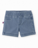 Short niña en denim azul con cintura elástica Short niña en denim azul con cintura elástica
