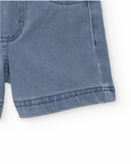 Short niña en denim azul con cintura elástica Short niña en denim azul con cintura elástica