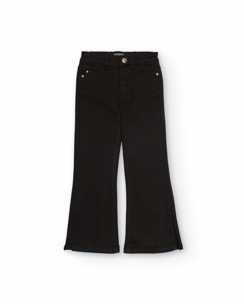 Pantalón acampanado para niña color negro