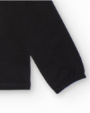 Camiseta de manga larga negra para niña con estampado de gato