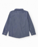 Camisa de manga larga para niño en mezclilla azul Camisa de manga larga para niño en mezclilla azul