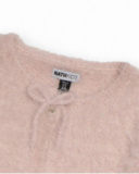 Cárdigan de punto para niña color rosa con lazo decorativo