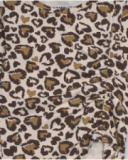 Camiseta de manga larga con estampado animal print y fruncido