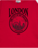 Camiseta roja de manga larga con estampado de Londres para niña