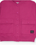Cazadora fucsia para niña con bolsillos frontales