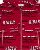 Sudadera con capucha para niño en rojo con estampado de texto