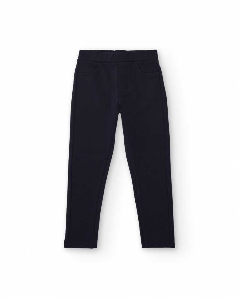 Jegging para niña en azul marino con bolsillos traseros