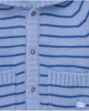 Chaqueta de punto para niño en tonos azul con capucha y orejitas Chaqueta de punto para niño en tonos azul con capucha y orejitas