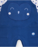 Conjunto de peto y camiseta para recién nacido en tonos azul y