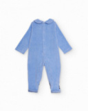 Pelele de recién nacido en azul con diseño de búho y estampado