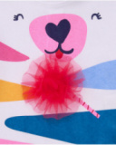 Camiseta para niña en blanco de manga larga con estampado de