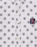 Camisa de popelín para niño en blanco con estampado de balones. Camisa de popelín para niño en blanco con estampado de balones.