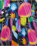 Vestido para niña de manga larga con estampado de planetas en
