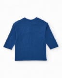 Camiseta de manga larga para niño color crema con estampado de