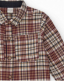 Camisa de manga larga para niño en burdeos con estampado de