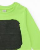 Camiseta de manga larga para niño en verde lima con estampado