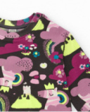 Sudadera de manga larga para niña en marrón con estampado de