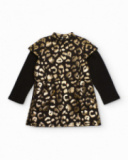 Vestido de niña con estampado animal print dorado