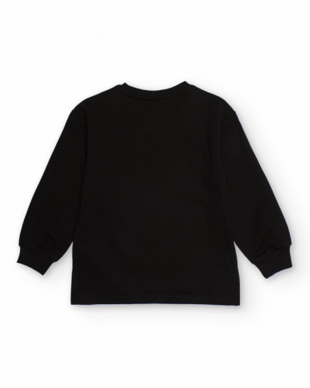 Sudadera negra de junior niña con estampado "CAT WALK"