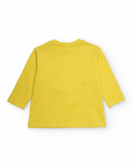 Camiseta de manga larga para bebé niño en color amarillo con