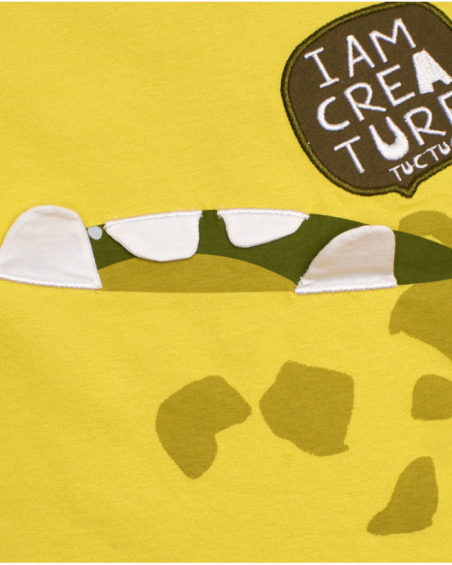 Camiseta de manga larga para bebé niño en color amarillo con