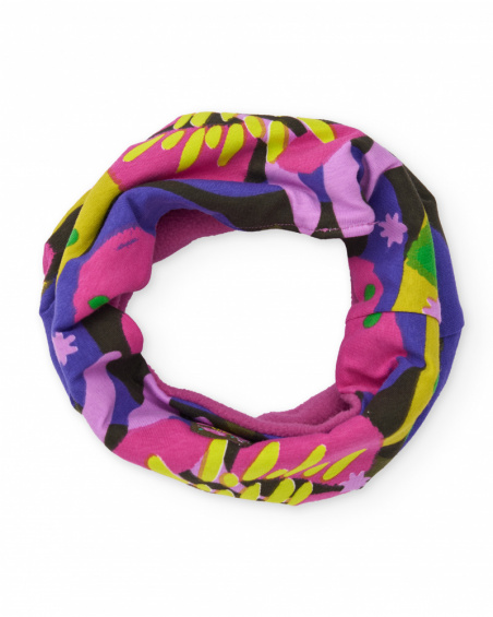 Cuello tubular para niña con estampado colorido y alegre de