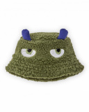 Sombrero para niño en verde de borreguito con carita bordada y Sombrero para niño en verde de borreguito con carita bordada y