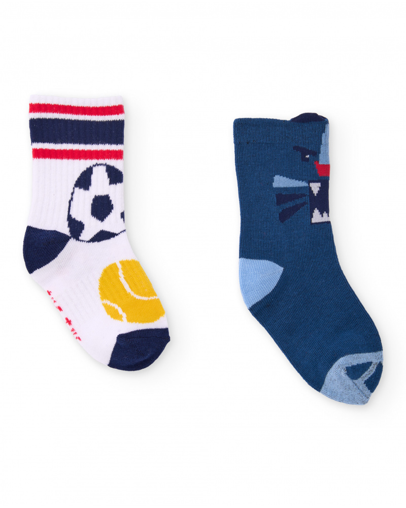 Pack de dos pares de calcetines para niño en colores vivos con