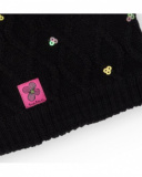 Cuello de punto para niña en color negro con lentejuelas