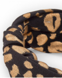Diadema de niña con estampado de leopardo dorado
