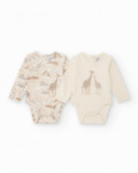 Pack de dos bodies de manga larga para recién nacido con