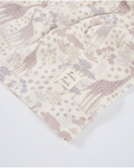 Muselina de bebé con estampado de jirafas en tonos neutros