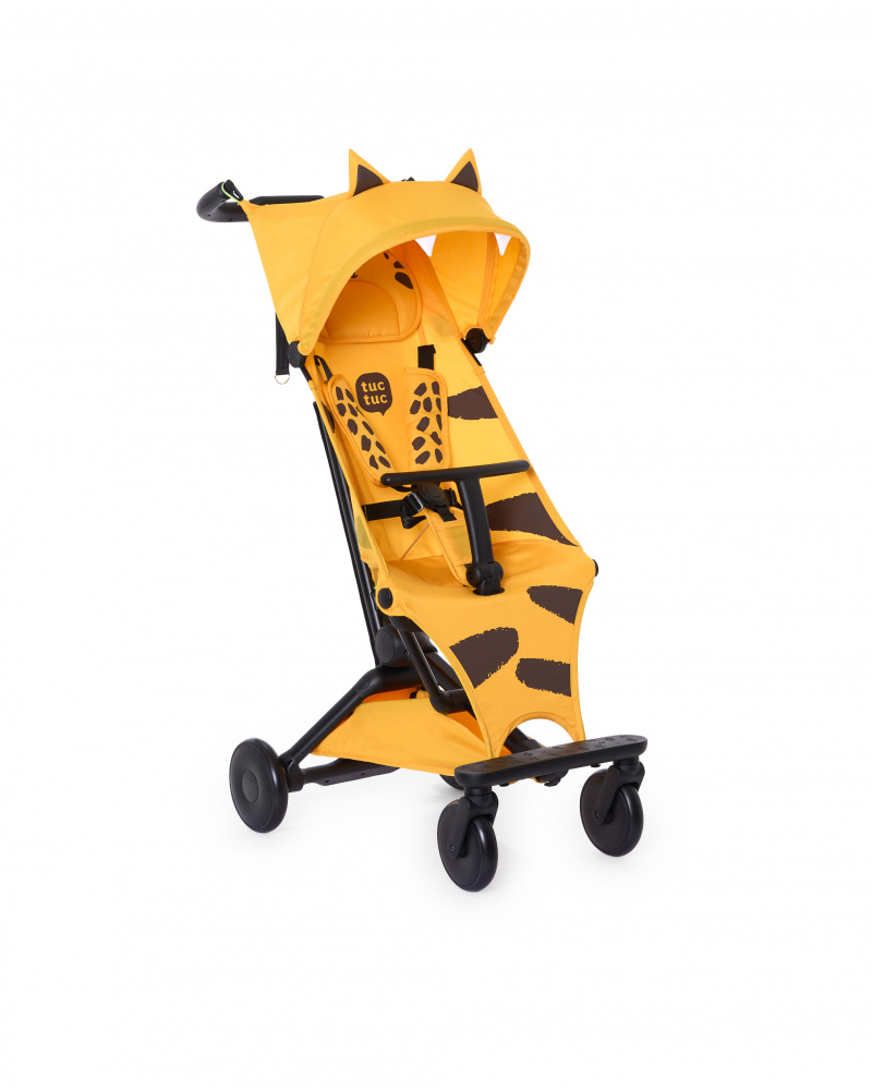 Silla de paseo ligera plegable con diseño de tigre naranja