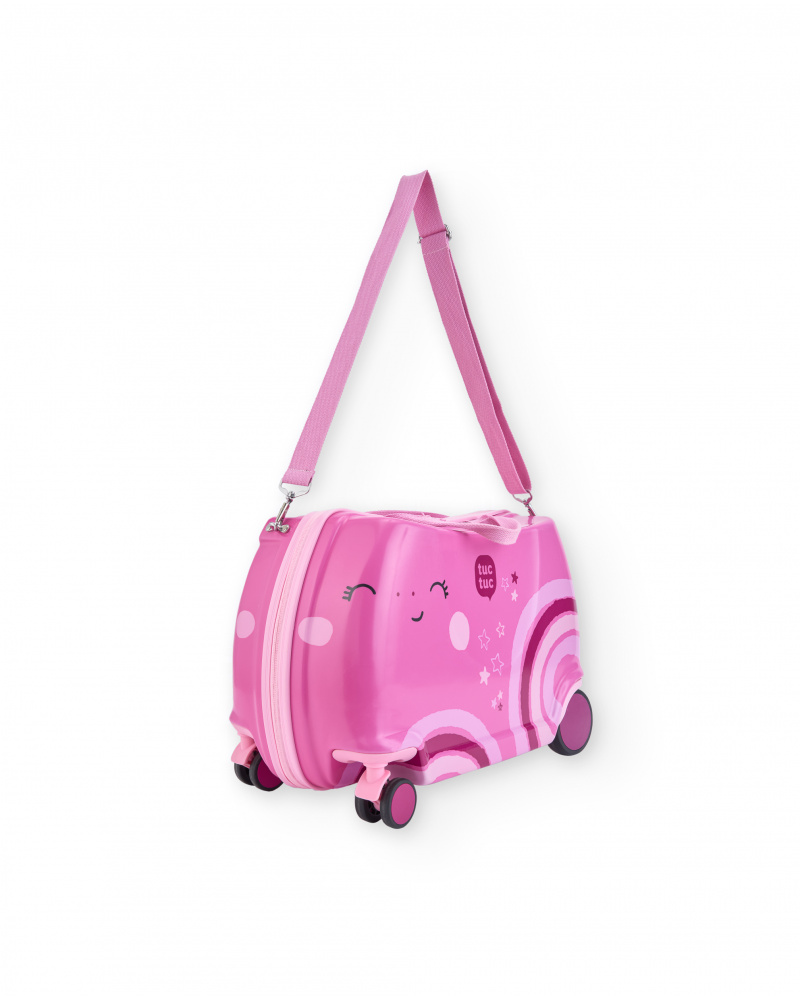 Maleta infantil rígida con diseño rosa arcoíris