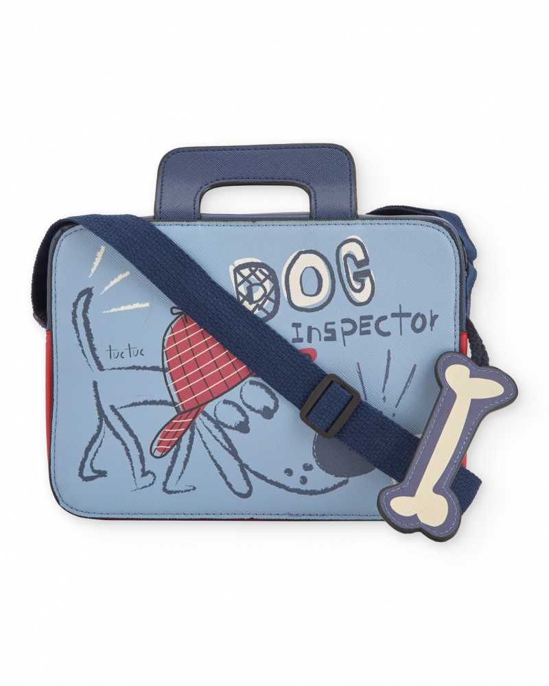 Maletín bandolera para niño con estampado de perro detective