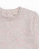 Vestido de manga larga para recién nacido con corazones y falda