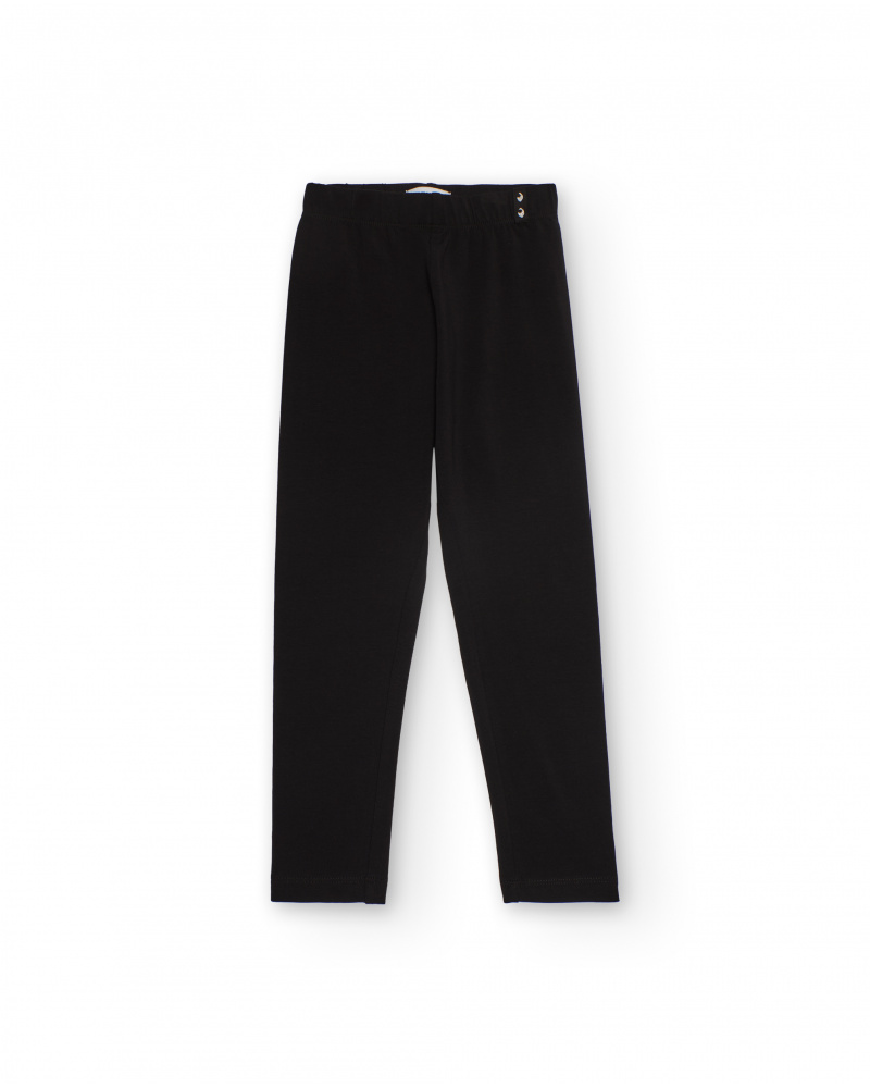 Leggings negros para niña con cintura elástica