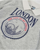 Vestido sudadera para niña color gris con cuello camisero y